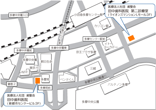 多摩市 田中歯科医院本院ホームページ アクセス 歯医者 歯科情報 デンタルシティ